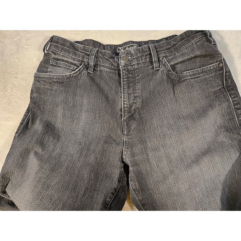 34 Heritage Mens Charcoal Gray Stretch Denim Jeans Dark Wash R63469 36x34